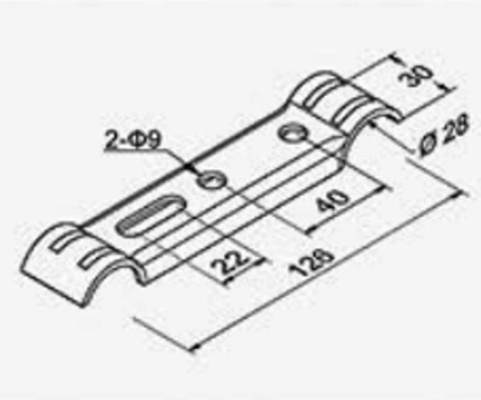 MT-5109W - Caster Mounting strap for plated wheels