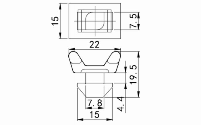 Kabelblock S8 POM Schwarz